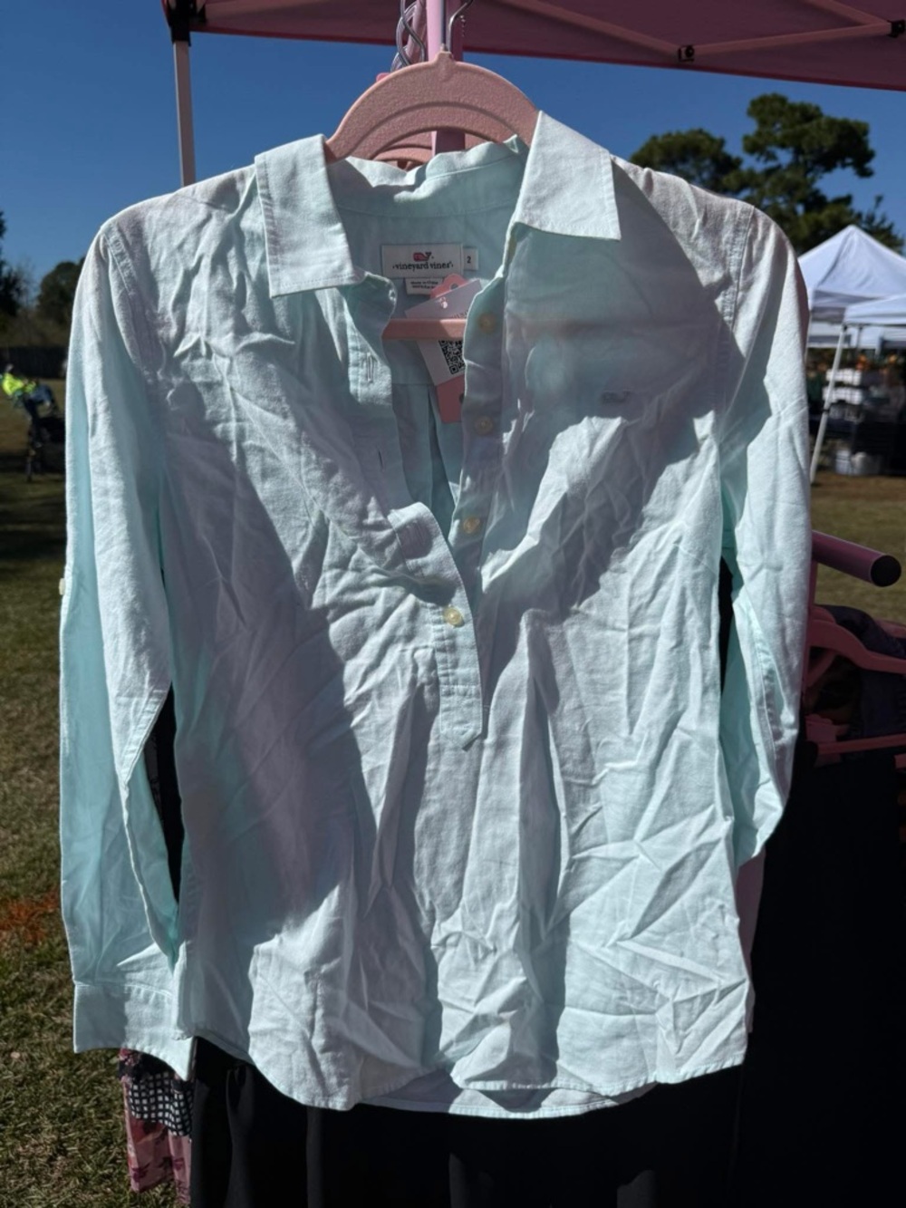 Vineyard Vines Light Mint Green Pullover Button-Front Shirt